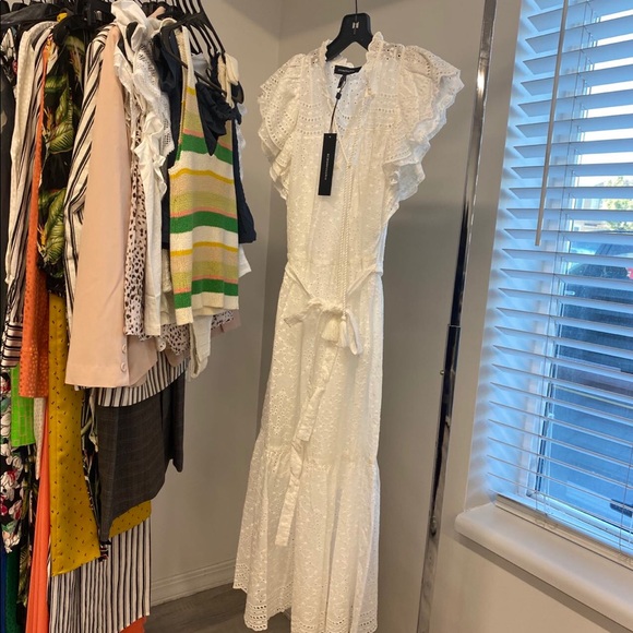 BCBGMaxAzria Eylete Ruffle MiniDress-Off White New - Picture 7 of 11